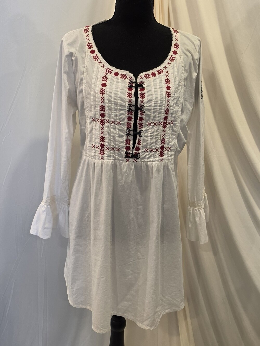 Odd Molly Embroidered Tunic Dress Size 2 Medium Cotton White Boho Anthropologie